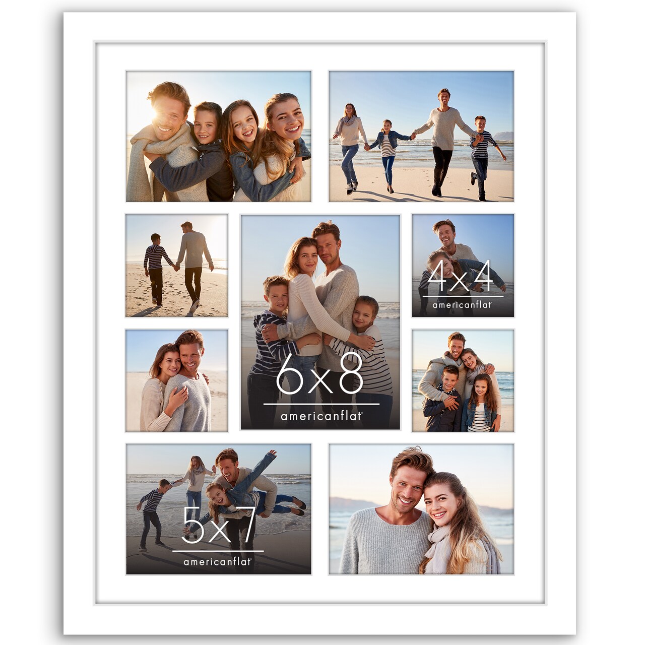 Americanflat 16x20 Collage Picture Frame - Fits One 6x8, Four 5x7, and Four 4x4 Photos or One 16x20 Photo